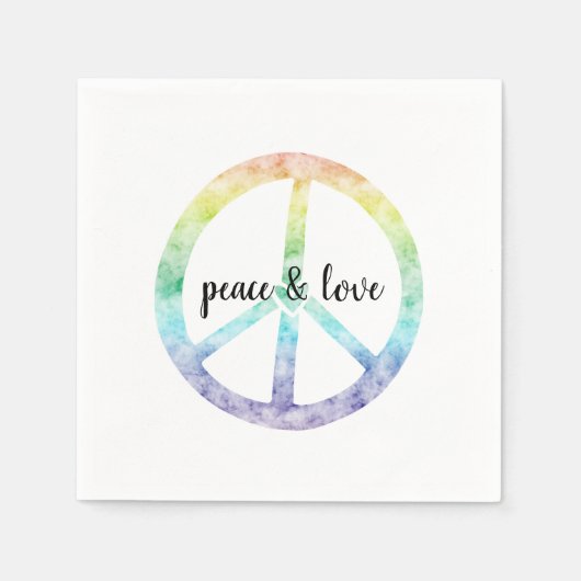 Rainbow Peace Sign personalisiert Serviette (Vorderseite)
