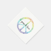 Rainbow Peace Sign personalisiert Serviette (Ecke)