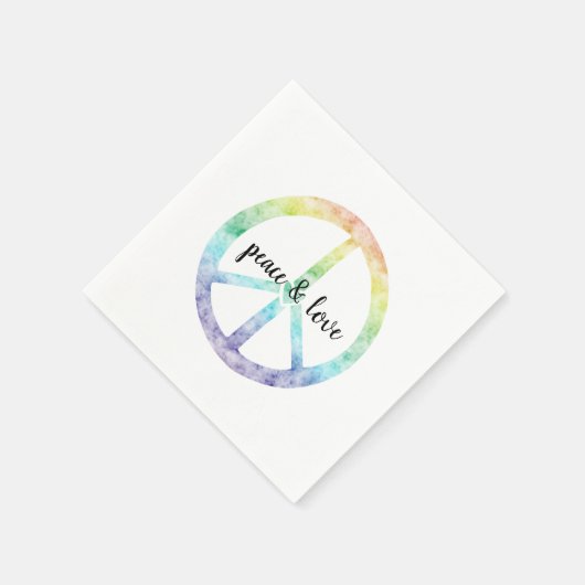 Rainbow Peace Sign personalisiert Serviette (Ecke)