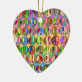 Rainbow Peace sign Porzellan Keramik Ornament (Links)