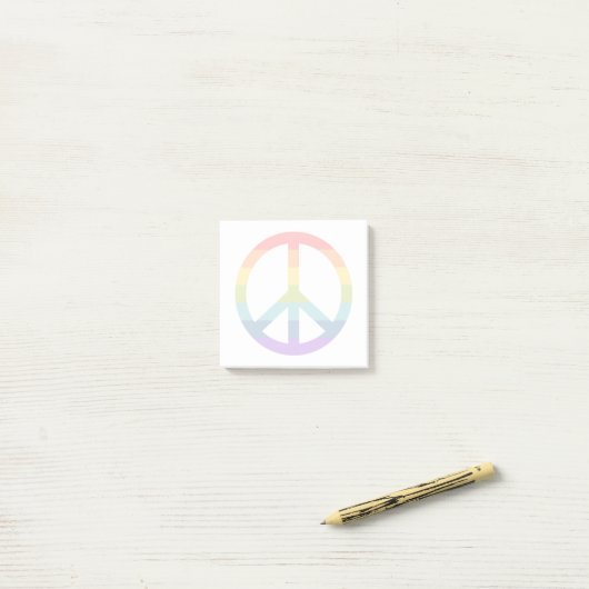 Rainbow Peace Sign Post-it Klebezettel (Auf Schreibtisch)