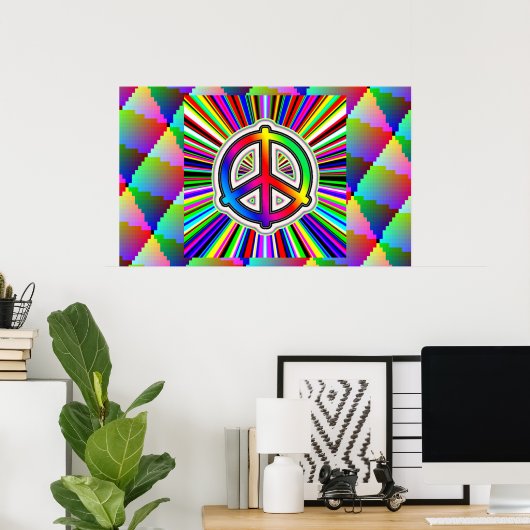 Rainbow Peace Sign Poster (Heimbüro)