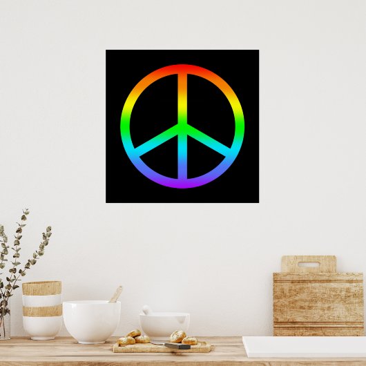 Rainbow Peace Sign Poster (Küche)
