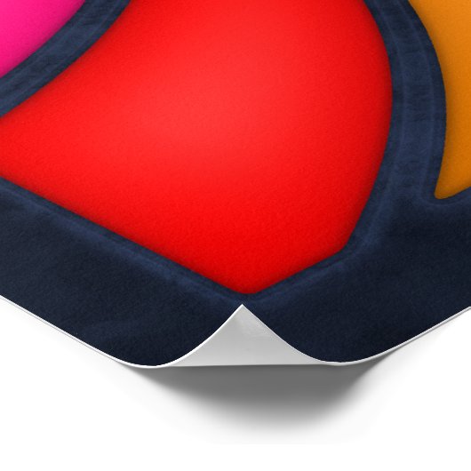 Rainbow Peace Sign Poster (Ecke)