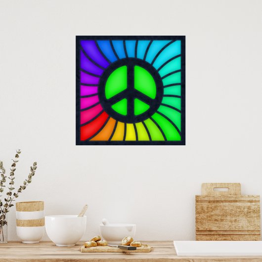 Rainbow Peace Sign Poster (Küche)