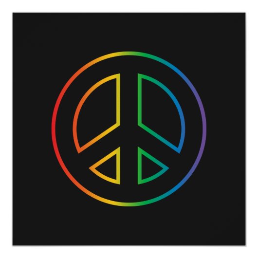 Rainbow Peace Sign Poster (Vorderseite)