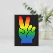 Rainbow Peace Sign Postkarte (Stehend Vorderseite)