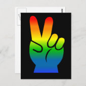 Rainbow Peace Sign Postkarte (Vorne/Hinten)