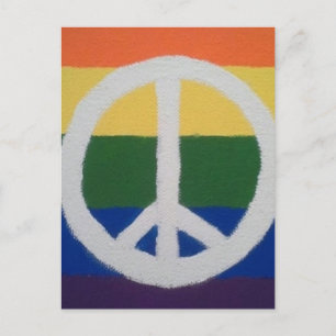 Rainbow Peace Sign Postkarte