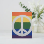 Rainbow Peace Sign Postkarte (Stehend Vorderseite)