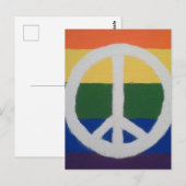 Rainbow Peace Sign Postkarte (Vorne/Hinten)