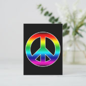 Rainbow Peace Sign Postkarte (Stehend Vorderseite)