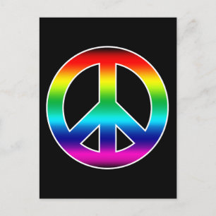 Rainbow Peace Sign Postkarte