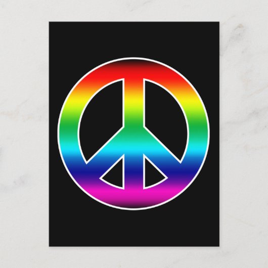 Rainbow Peace Sign Postkarte (Vorderseite)