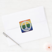 Rainbow Peace Sign Quadratischer Aufkleber (Umschlag)