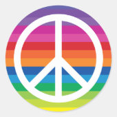 Rainbow Peace Sign Runder Aufkleber (Vorderseite)
