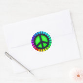 Rainbow Peace Sign Runder Aufkleber (Umschlag)