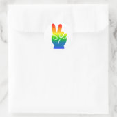 Rainbow Peace Sign Runder Aufkleber (Tasche)