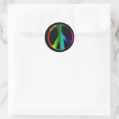 Rainbow Peace Sign Runder Aufkleber (Tasche)