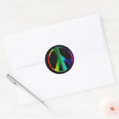 Rainbow Peace Sign Runder Aufkleber (Umschlag)