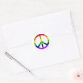 Rainbow Peace Sign Runder Aufkleber (Umschlag)