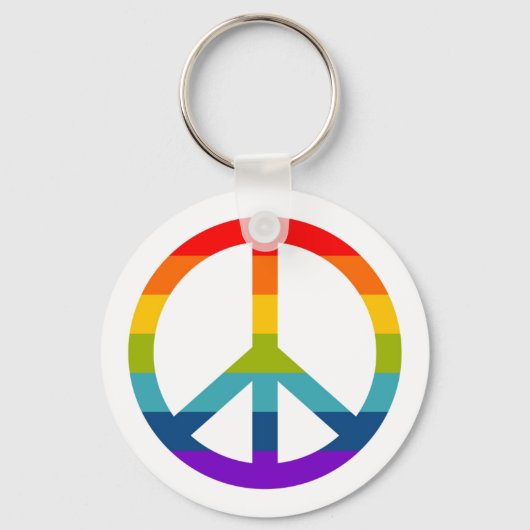 Rainbow Peace Sign Schlüsselanhänger (Vorderseite)