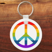 Rainbow Peace Sign Schlüsselanhänger (Vorderseite)