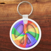 Rainbow Peace Sign Schlüsselanhänger (Vorderseite)