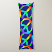 Rainbow Peace Sign Seitenschläferkissen (Rückseite (Vertikal))