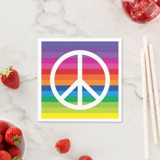 Rainbow Peace Sign Serviette (Beispiel)