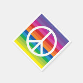 Rainbow Peace Sign Serviette (Ecke)