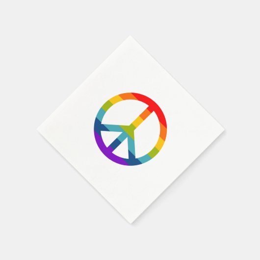 Rainbow Peace Sign Serviette (Ecke)