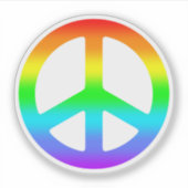 Rainbow Peace Sign Sticker (Vorderseite)