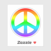 Rainbow Peace Sign Sticker (Blatt)