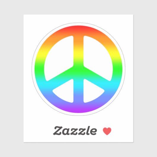 Rainbow Peace Sign Sticker (Blatt)