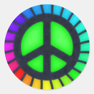 Rainbow Peace Sign Sticker