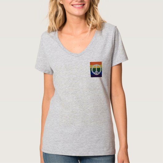 Rainbow Peace Sign T-Shirt (Vorderseite)