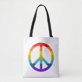 Rainbow Peace Sign Tasche (Vorderseite)