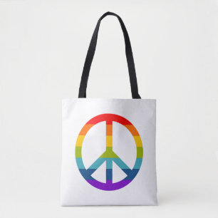 Rainbow Peace Sign Tasche