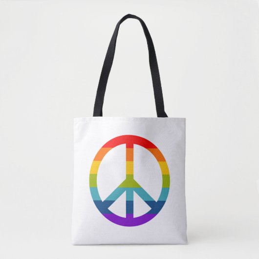 Rainbow Peace Sign Tasche (Vorderseite)