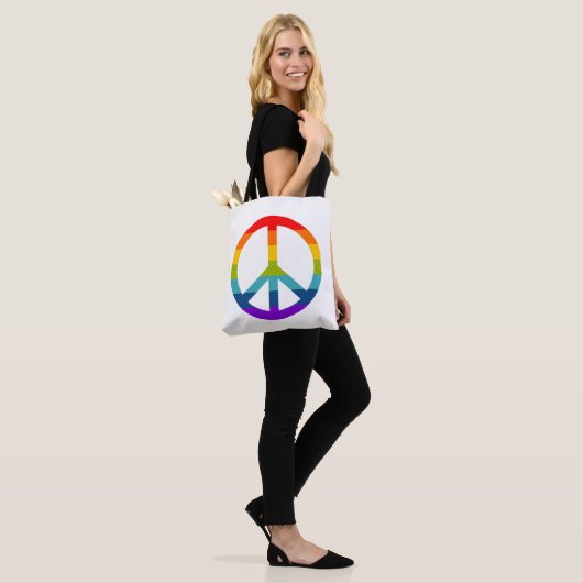 Rainbow Peace Sign Tasche (Am Model)