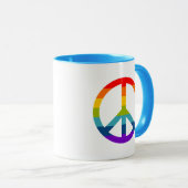 Rainbow Peace Sign Tasse (VorderseiteRechts)