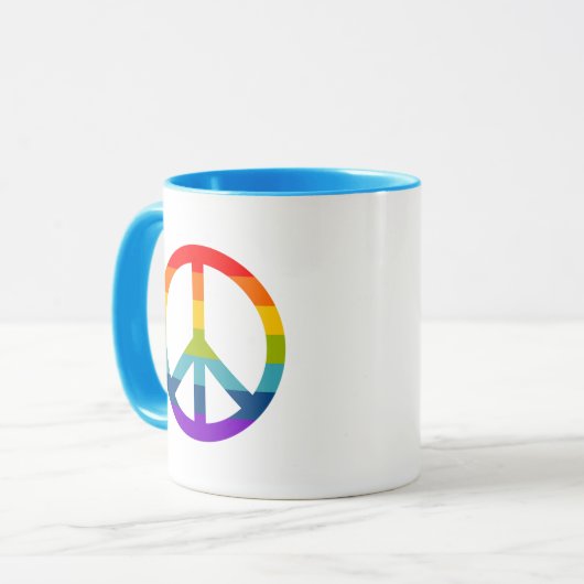 Rainbow Peace Sign Tasse (Vorderseite Links)