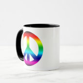 Rainbow Peace Sign Tasse (Vorderseite Links)