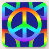 Rainbow Peace Sign Untersetzer (Vorderseite)