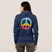 Rainbow Peace Sign Women's Hoodie (Schwarz voll)