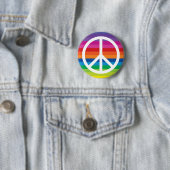 Rainbow Peace Signes Stripes Button (Beispiel)