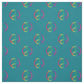 Rainbow Peace Signs Aquamarin Stoff (Muster)