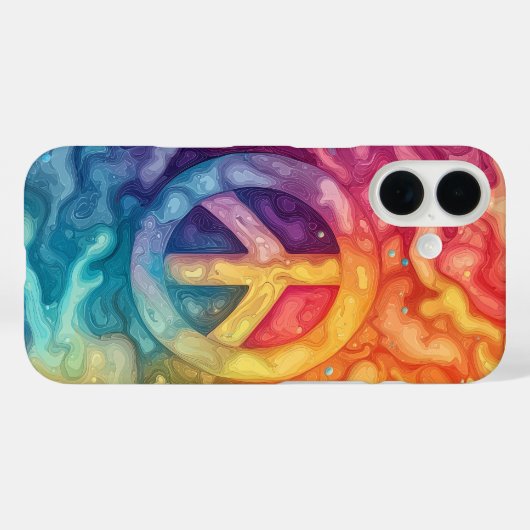 Rainbow Peace Splash Handy Case (Rückseite (Horizontal))
