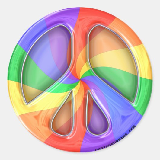 Rainbow Peace Sticker (Vorderseite)